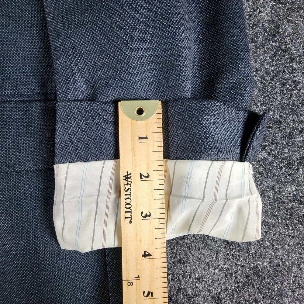 Lauren Ralph Lauren Mens‎ Textured Blue  Wool Blazer Sport Coat 48R EUC